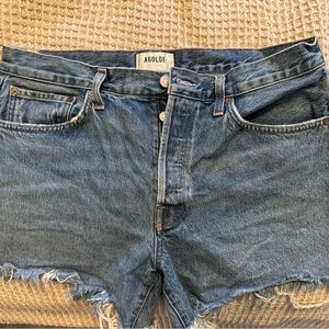 Agolde Light Blue Denim Shorts